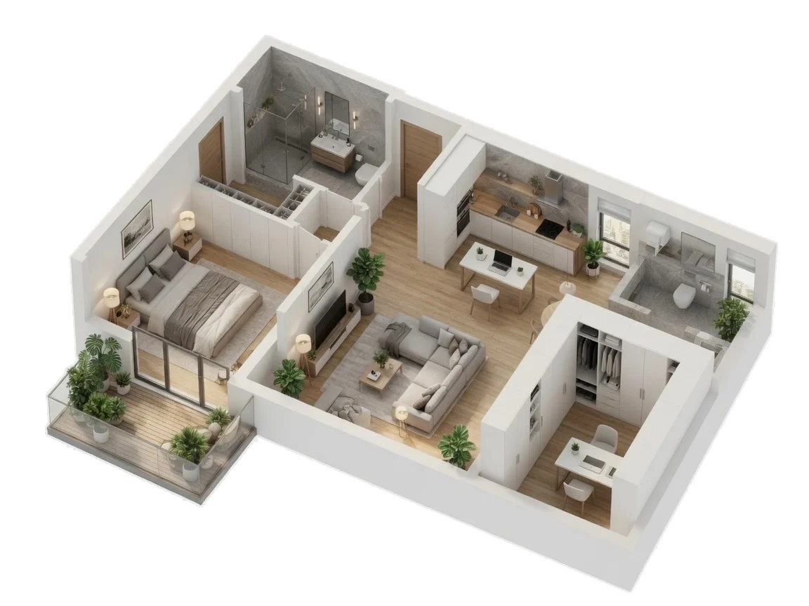Floor plan drawing of The Dunlavy